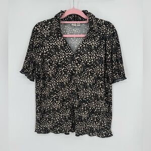 Joie Women's Black and Cream Polka Dot Blouse